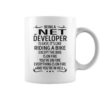 Being A Net Developer Like Riding A Bike Coffee Mug - Seseable