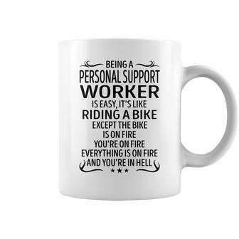Being A Personal Support Worker Like Riding A Bike Coffee Mug - Seseable