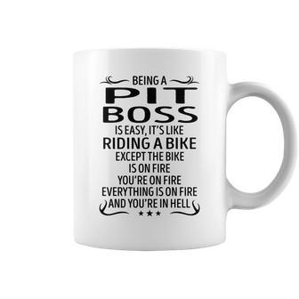 Being A Pit Boss Like Riding A Bike Coffee Mug - Seseable