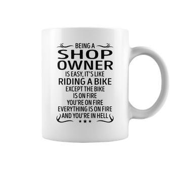 Being A Shop Owner Like Riding A Bike Coffee Mug - Seseable