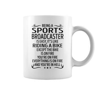 Being A Sports Broadcaster Like Riding A Bike Coffee Mug - Seseable