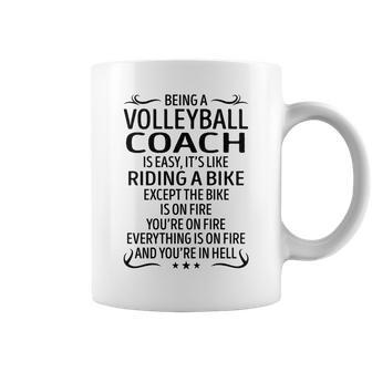 Being A Volleyball Coach Like Riding A Bike Coffee Mug - Seseable