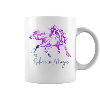 Believe In Magic Einhorn-Tassen, Vintage-Fantasiekunst für Pferdefans - Seseable