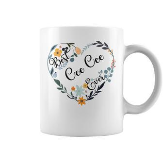 Best Cee Cee Ever Heart Flower Blessed Grandma Mothers Day Coffee Mug - Thegiftio UK