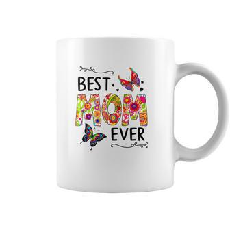 Best Mom Ever Colored Butterfly Patterns Mothers Day Gift Coffee Mug | Mazezy CA