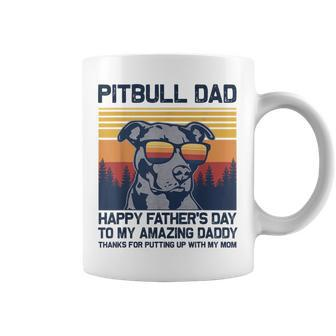 Best Pitbull Dad Ever Thanks For Putting Up With My Mom Coffee Mug | Mazezy