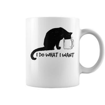 Black Cat Do What I Want Red Cup Funny My Cat Coffee Mug - Seseable
