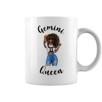 Black Gemini Queen Born In June July Birthday Afro Gift For Womens Coffee Mug | Mazezy