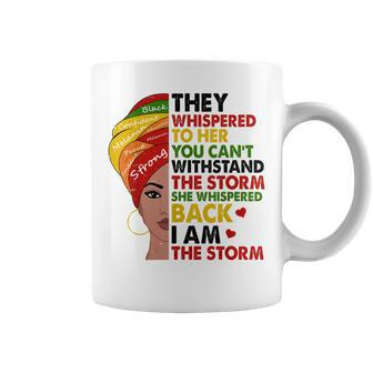 Black History Month African Woman Afro I Am The Storm V8 Coffee Mug - Seseable