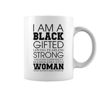Blessed Educated Woman Black History Month Melanin Afro Coffee Mug - Seseable