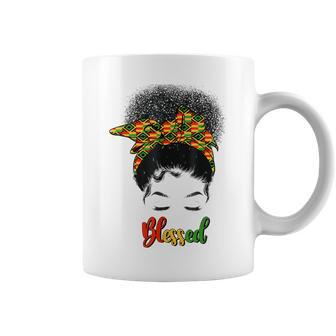 Blessed Messy Bun Faith African Black Women Junenth 1865 Coffee Mug - Thegiftio UK