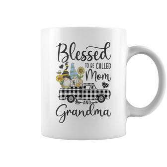 Blessed To Be Called Mom And Grandma Gnomes Sunflower Coffee Mug | Mazezy