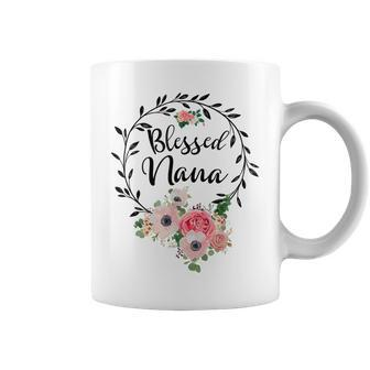 Blessed To Be Called Nana Women Flower Decor Grandma Coffee Mug | Mazezy