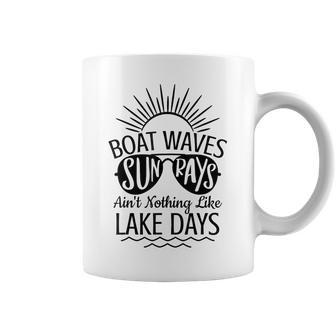 Boats Waves Sun Rays Lake Days Vintage Coffee Mug - Seseable