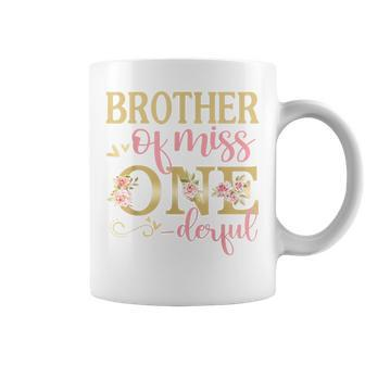 Brother Of Little Miss Onederful Birthday 1St Family Party Coffee Mug - Seseable