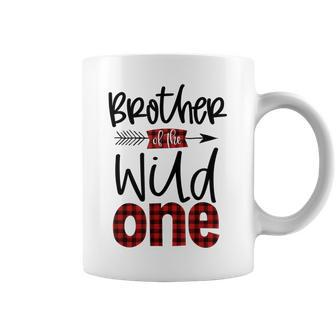 Brother Of The Wild One Plaid Lumberjack 1St Birthday Coffee Mug - Seseable