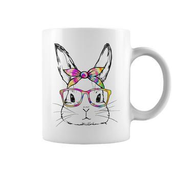 Bunny Face Tie Dye Glasses Headband Rabbit Face Happy Easter Coffee Mug | Mazezy