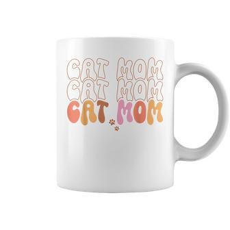 Cat Mom Retro Groovy Cats Adoption Mothers Day Coffee Mug | Mazezy