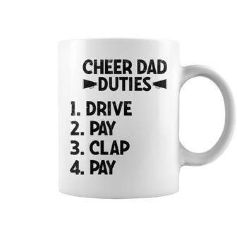 Cheerleading Papa Cheer Dad Duties Drive Pay Clap Gift For Mens Coffee Mug | Mazezy AU