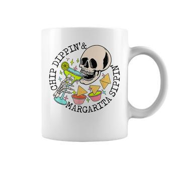 Chip Dippin Margarita Sippin Funny Skull Skeleton Coffee Mug | Mazezy