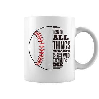 Christian Baseball I Can Do All Things Through Christ Coffee Mug - Thegiftio UK