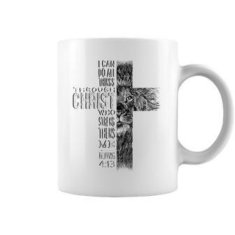 Christian Jesus Lion Of Tribe Judah Cross Lion Of Judah Coffee Mug - Seseable