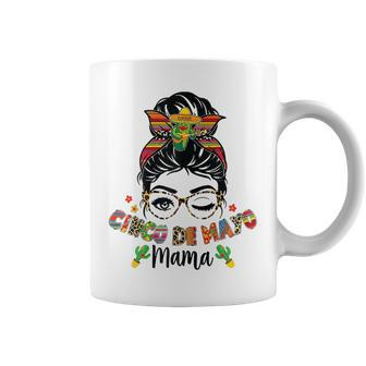 Cinco De Mayo Mama Messy Bun Mexican Mothers Day Mom Gift For Womens Coffee Mug - Thegiftio UK