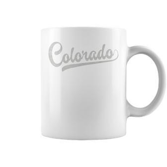 Colorado Baseball Fan Vintage Rocky Mountains Coffee Mug - Seseable
