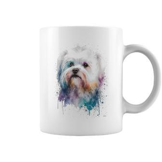 Colorful Maltese Dog Lover Dad Mom Boy Girl Funny Coffee Mug | Mazezy