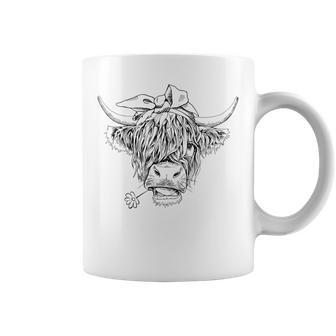 Cow Messy Bun Flowers Cow Girl Funny Cow Farmer Lover Coffee Mug | Mazezy