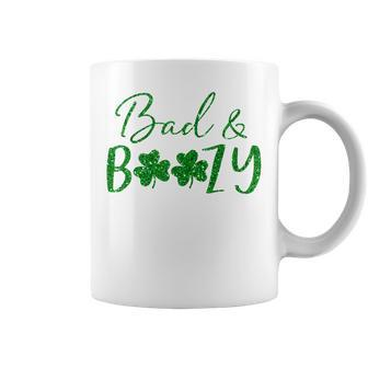 Cute Bad And Boozy Cute Shamrock Green Funny St Patricks Day Coffee Mug | Mazezy