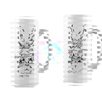 Cute Bunny Rabbit Face Tie Dye Glasses Girl Happy Easter Day Coffee Mug | Mazezy