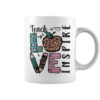 Cute Leopard Print For Teacher Mom Teach Love Inspire Coffee Mug | Mazezy