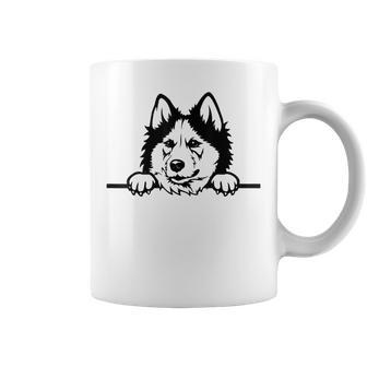 Cute Siberian Husky Dog Face Pup Pet Puppy Lover Dad Mom Coffee Mug | Mazezy