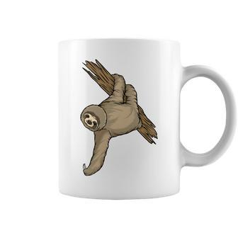 Cute Sloth Climbs The Tree Tightly Holding Paws With Claws Coffee Mug - Thegiftio UK