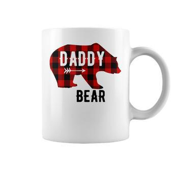 Daddy Bear Black Red Buffalo Plaid Bear Gift For Dad Gift For Mens Coffee Mug | Mazezy