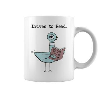 Driven To Read Pigeon Library Reading Books Reader Funny Coffee Mug | Mazezy