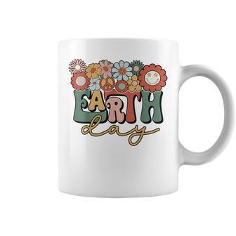 Earth Day Groovy Flower Lover Planet World Environmental Coffee Mug | Mazezy