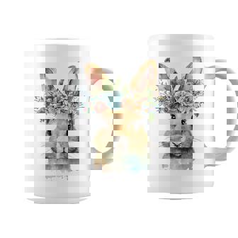 Easter Bunny Floral Flower Crown For Girls Women Spring Coffee Mug | Mazezy