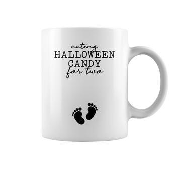 Eating Halloween Candy For Two Pregnancy Announcement Gift For Womens Coffee Mug | Mazezy