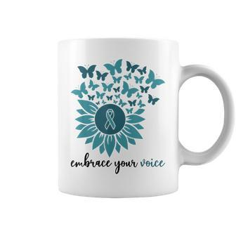 Embrace Your Voice Sexual Assault Awareness Sunflower Ribbon Coffee Mug | Mazezy