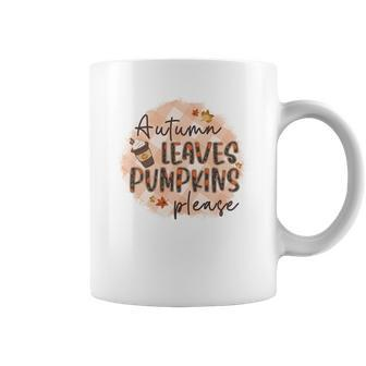 Fall Autumn Leaves And Pumpkin Please Thanksgiving Gifts Coffee Mug - Thegiftio UK