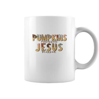Fall Pumpkin Obsessed And Jesus Blessed Christian Autumn Gifts Coffee Mug - Thegiftio UK