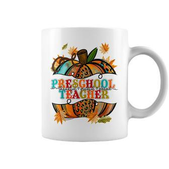 Fall Pumpkin Thankful Blessed Preschool Teacher V2 Coffee Mug - Thegiftio UK
