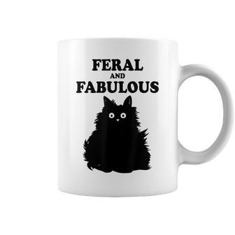 Feral And Fabulous Cat Funny Feline Humor Furry Meow Kitten Coffee Mug | Mazezy