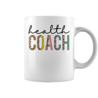Fitness Heath Coaching Dietitian Leopard Print Health Coach Coffee Mug | Mazezy