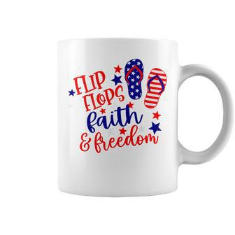 Flip Flops Faith And Freedom Coffee Mug | Mazezy