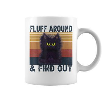 Fluff Around And Find Out Funny Cat Adult Humor Vintage Coffee Mug - Seseable