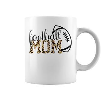 Football Mom Leopard Football Mama Game Day Football Womens Coffee Mug | Mazezy