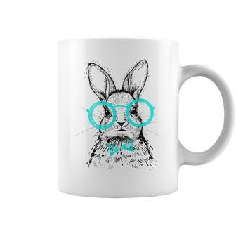 Funny Cute Bunny With Glasses Hipster Stylish Rabbit Women Coffee Mug | Mazezy